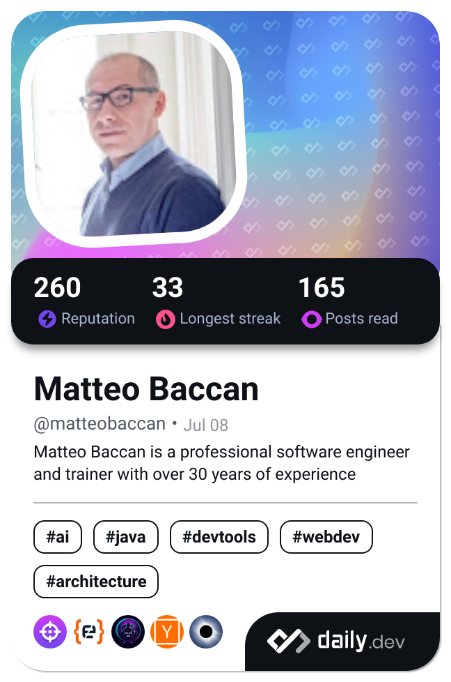 Matteo Baccan's Dev Card