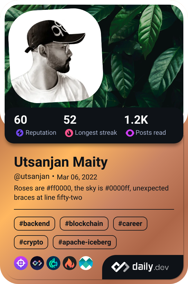 Utsanjan's Dev Card